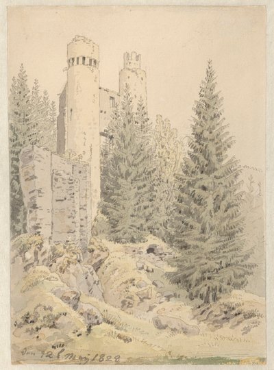 The Ruin Kostenblatt at Bilina by Caspar David Friedrich