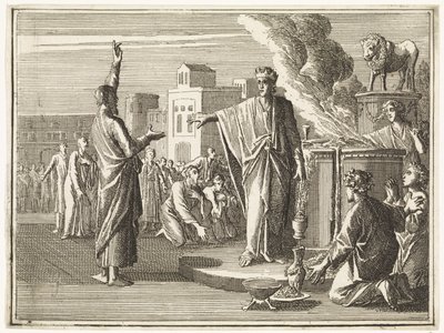 The Man of God from Judah Prophesies Against the Altar on which Jeroboam Practices Calf Worship by Caspar Luyken
