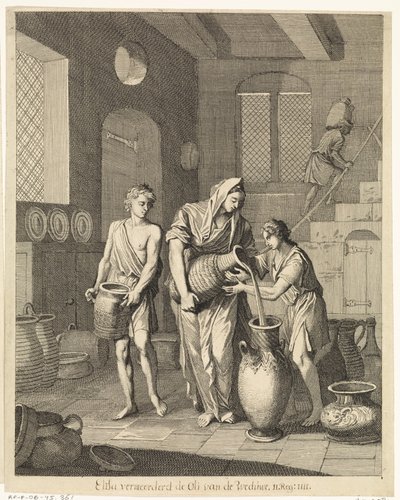 Elisa Helps a Poor Widow by Caspar Luyken