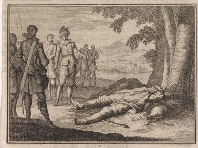 Philip the Good Finds a Drunken Peasant under a Tree by Caspar Luyken