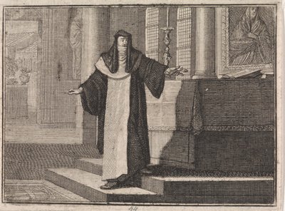 Someone Places a Key on an Altar for an Image of Mary by Caspar Luyken