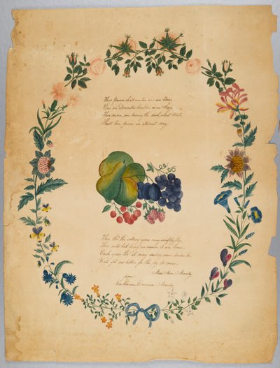 Untitled (Poem and Decorative Wreath) by Catherine Emma Manley