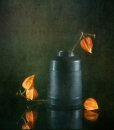 Autumn Lanterns and Vase by Catherine Wang