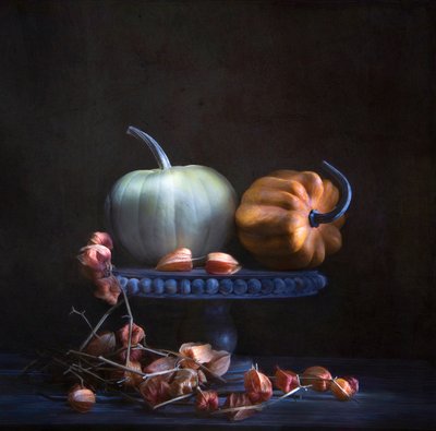 Autumn Pumpkins and Lanterns by Catherine Wang