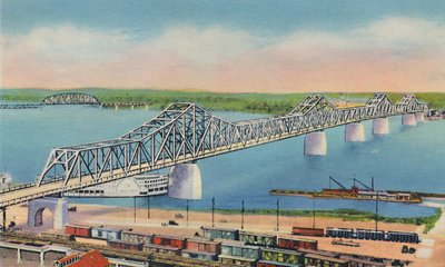 Municipal Bridge Connecting Louisville, Ky, and Jeffersonville, Ind., 1942 by Caufield and Shook