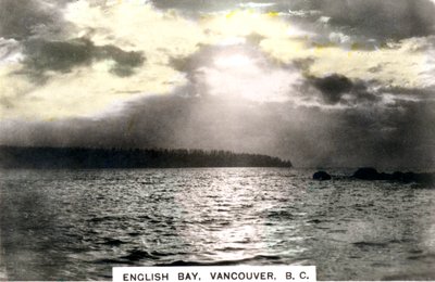 Sunset over English Bay, Vancouver, British Columbia, Canada, c1920s by Cavenders Ltd