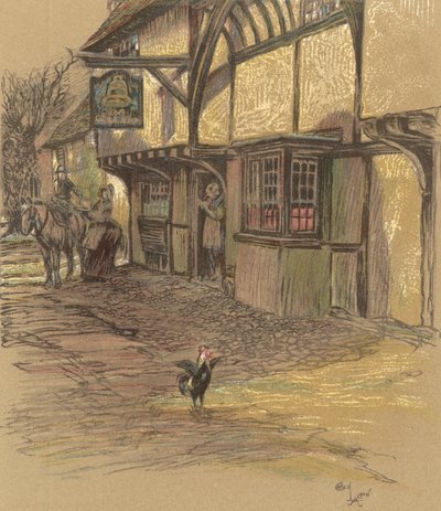 The Bell Inn, Waltham St Lawrence by Cecil Charles Windsor Aldin