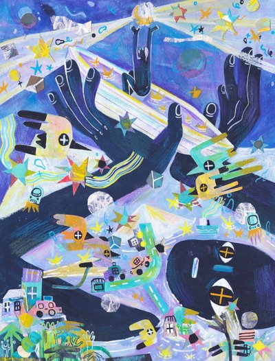 Vibrant Cosmic Path by Changyu Zou