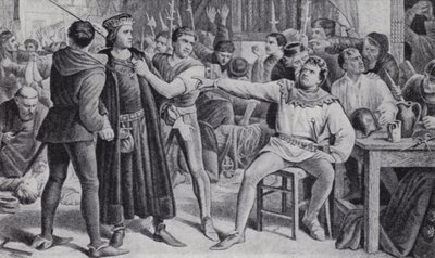 Lord Saye and Sele, about to be beheaded in Jack Cade