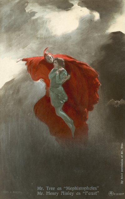 Herbert Beerbohm Tree as Mephistopheles and Henry Ainley as Faust by Charles A. Buchel