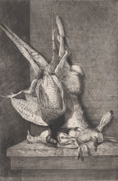 Hunting Trophy with Game Birds and Rabbit, 1850-1900 by Charles Alphonse Deblois