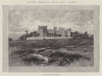 Raby Castle, View from the Fields near the Road by Charles Auguste Loye