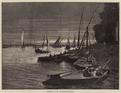 Sketches in Cairo, the Harbour of Boulak by Charles Auguste Loye