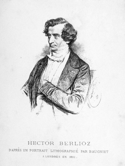 Portrait of Hector Berlioz (1803 - 1869) (Based on a Portrait Lithographed by Baugniet in London in 1851) by Charles Baugniet
