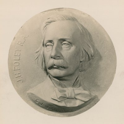 Relief sculpture of sculptor John Henry Foley by Charles Bell Birch