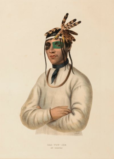 CAA-TOU-SEE. AN OJIBWAY, from History of the Indian Tribes of North America by Charles Bird King