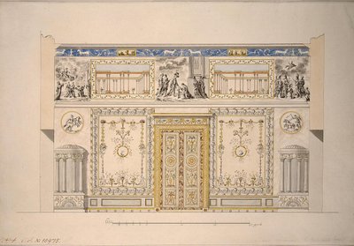 Design for the Lyons Hall Yellow Drawing-Room in the Great Palace of Tsarskoye Selo, Early 1780s by Charles Cameron