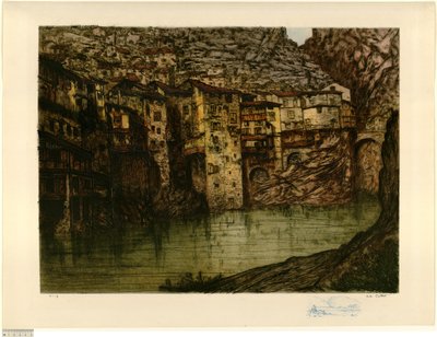 Pont-en-Royans (large plate) (proof b) by Charles Cottet