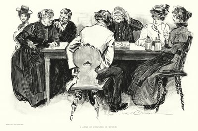 A Game of Checkers in Munich by Charles Dana Gibson