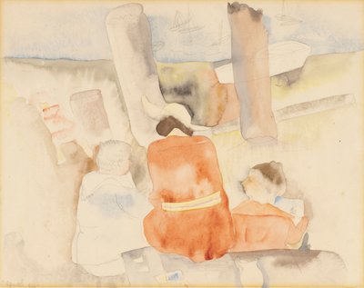 Three Figures Sketching by Charles Demuth