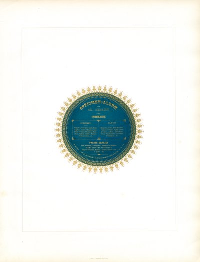 Circular Table of Contents with Ornamental Border by Charles Derriey