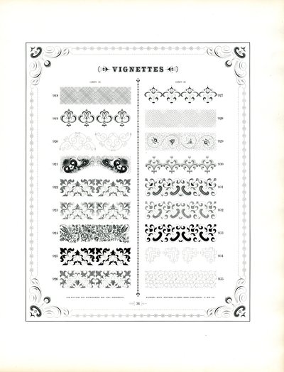 Collection of Decorative Vignettes by Charles Derriey