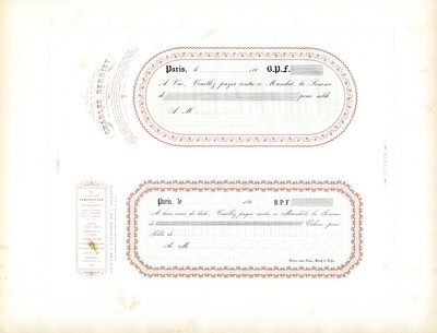 Examples of Payment Order Forms by Charles Derriey