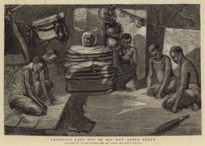 Cetewayo laid out in his Hut after Death by Charles Edwin Fripp