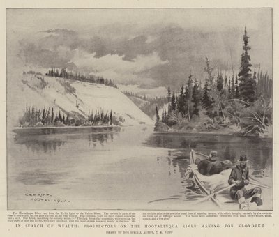In Search of Wealth, Prospectors on the Hootalinqua River Making for Klondyke by Charles Edwin Fripp