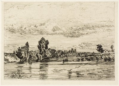Landscape Near Asnières by Charles Emile Jacque