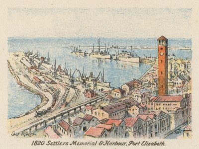 South Africa: 1820 Settlers Memorial and Harbour, Port Elizabeth by Charles Ernest Peers