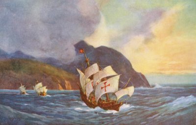 Vasco da Gama Rounding the Cape of Good Hope by Charles Ernest Peers