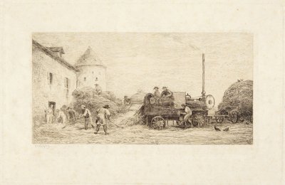 The Threshing Machine by Charles Francois Daubigny