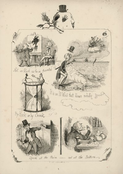 Page from Proverbs with Pictures by Charles H Bennett by Charles Henry (after) Bennett