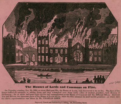 The Houses of Lords and Commons on fire, 16 October 1834 by Charles Keene
