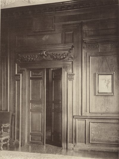 Thorpe Hall, Grantham, Door and Panelling in Dining Room by Charles Latham