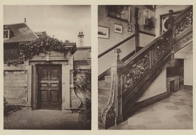 Thorpe Hall, Peterborough, Side Entrance to Stables, the Staircase by Charles Latham