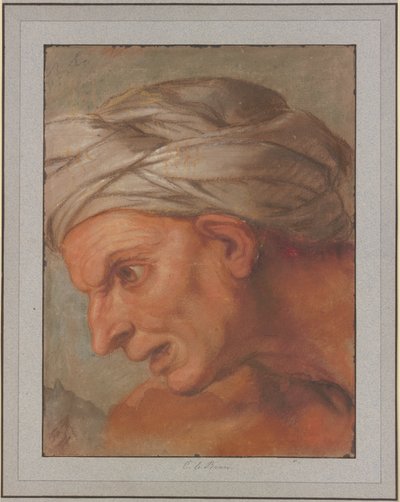 Head in Profile to the Left from the "Queens at the Feet of Alexander the Great" by Charles Le Brun