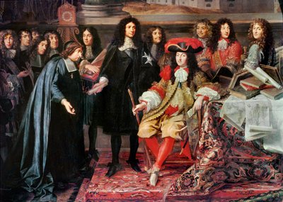 Louis XIV Establishes the Academy of Science by Charles Le Brun