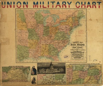 Complete Map of the Rail Roads and Water Courses, in the United States & Canada by Charles Magnus