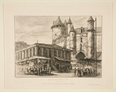 Le Grand Chatelet (circa 1780, after an earlier drawing) by Charles Meryon