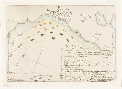 Plan of the Battle of Sinope by Charles Meryon