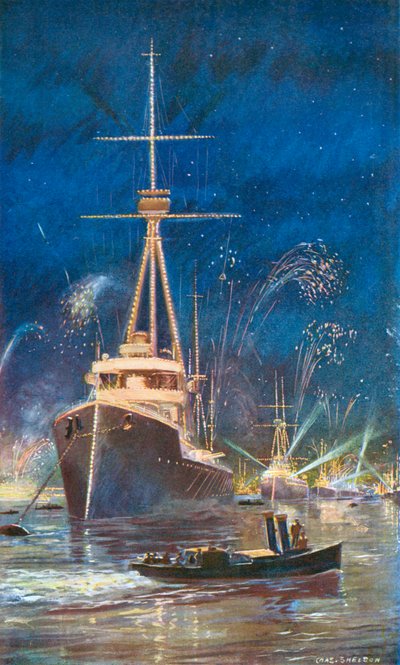 Illumination of the Fleet in the Thames, July 21st, 1909 by Charles Mills Sheldon