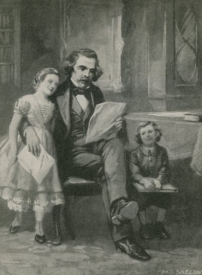 Nathaniel Hawthorne Reading to His Children by Charles Mills Sheldon
