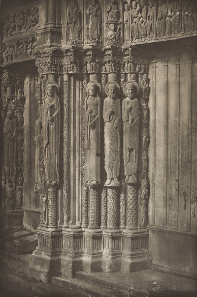 Chartres Cathedral, Right Door of the Royal Portal, West Side, 12th Century by Charles Nègre