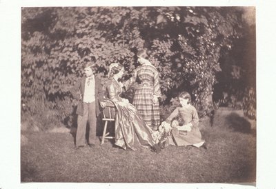 Mother and Four Children in a Garden by Charles Nègre