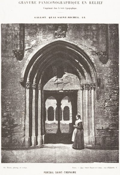 Saint-Trophime Portal; Entrance of the Cloister, Arles, Metropolitan Church of Saint-Trophime by Charles Nègre