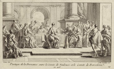Partition of Provence between the Counts of Toulouse and Barcelona, 1125 by Charles Nicolas II Cochin