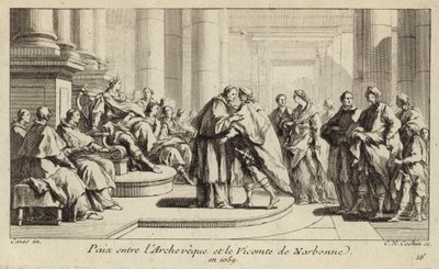 Peace between the Bishop and Viscount of Narbonne by Charles Nicolas II Cochin