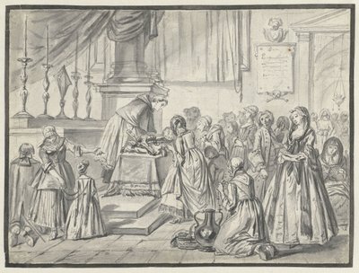 Church Scene with Veneration of the Cross on Good Friday by Charles Parrocel